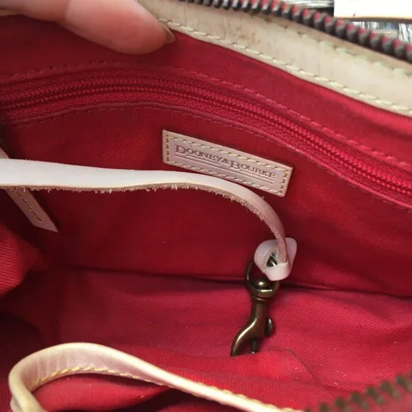 VTG Dooney & Bourke Small Signature Denim & Leather Banana Bag Y2K - Picture 6 of 13